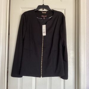 Women’s Black Zippered Jacket NWT Size 16. Dana Buchman